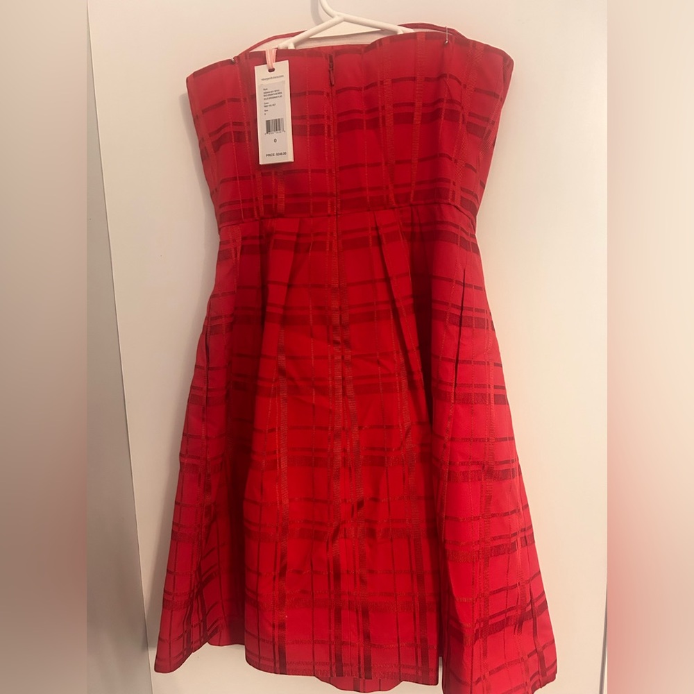 Vineyard Vines Strapless Red Velvet Dress